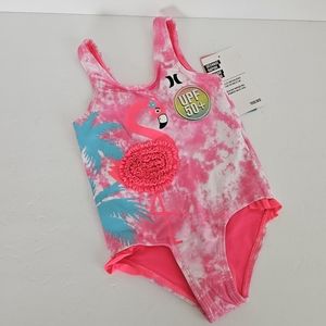 NWT Hurley Swimsuit Bathing Suit‎ Flamingo Pink Baby Kids size 18M